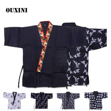 Japanese chef uniforms Restaurant Cuisine Sushi  Chef Jackets summer Kimono Workwear Cook costume Kitchen Jacket Overalls Tops 2024 - buy cheap
