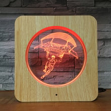 Paraquedas padrão para meninas, luz noturna de led 3d, de plástico, lâmpada personalizada diy, para crianças, cores de presente, decoração para casa, 1556 2024 - compre barato