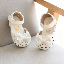 2019 New Girls Princess Lace Bowtie Sandals Shoes Fashion Kids Summer Cut-outs Casual Shoes Baby Soft Sole Shoes Size 21-30 2024 - buy cheap