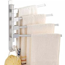 Aluminum bathroom towel holder 5 layer rotating towel rod wall mounted rack save space Space Aluminum Active Towel Bar 2024 - buy cheap