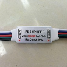 Mini amplificador rgbw 4 canais x 4a com cabo de 5 pinos 16a para faixa de luz led 5050 rgbw, frete grátis