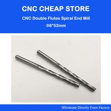 NEW 2pcs/lot 6*52MM Carbide Two/Double Flute End Mill Router Bit, CNC Carving Engraving Tools, Milling Cutter Free Shipping 2024 - buy cheap