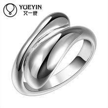 Anéis banhados a prata para mulheres, joia vintage simples elegante festa de casamento 2024 - compre barato