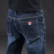 Мужские прямые джинсы Icpans, однотонные повседневные джинсы стрейч с карманами, брендовая одежда из денима, размеры 42, 44, 46, 2018 2024 - купить недорого