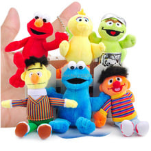 6PCS Sesame Street Elmo Cookie Monster Big Bird Bert 12-15CM Plush Doll Keychain Stuffed Toys Retail 2024 - buy cheap