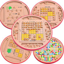 Multi-function Wooden Chinese Checkers Smooth Aeroplane Chess Family Game Parents with Kids NSV775 2024 - buy cheap