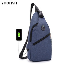 YOOFISH модная многофункциональная легкая зарядка через USB нагрудная сумка через плечо мужская сумка на молнии с защитой от взлома Повседневная нагрудная сумка XZ-148. 2024 - купить недорого