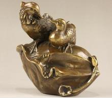 Escultura de pato mandarim de latão puro, acessório de bronze para decoração de artesanato aquático, jóias domésticas com frete grátis 2024 - compre barato