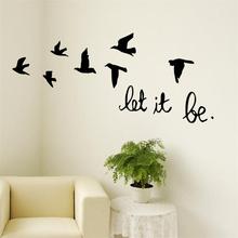 diy black Swallows Birds quote Let It Be home decor wall sticker for kids rooms living room bedroom wedding decoration mural 2024 - buy cheap
