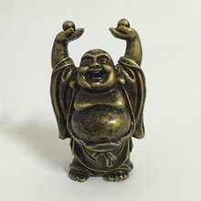 Chinese Laughing Buddha Statue Hand Carved Bronze Color Maitreya Buddha Sculptures Figurines For Home Garden Decoration Statues 2024 - buy cheap