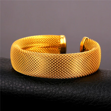 Gold Color / Stainless Steel Cuff Bracelet For Men 2015 Fashion Jewelry Rock Bracelets Bangles Big GH1628 2024 - buy cheap