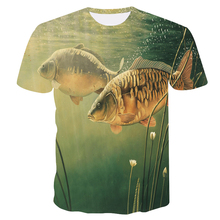 2018 new style casual Digital 3D Print fish t shirt Men Women T-shirt Summer Short Sleeve O-Neck Tops & Tees fishing t shirt 2024 - buy cheap