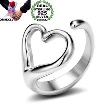 OMHXZJ Wholesale Personality Fashion OL Woman Girl Party Wedding Gift Silver Hollow Heart Open 925 Sterling Silver Ring RN253 2024 - buy cheap