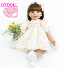 Boneca renascer bebê de silicone 60cm, como vinil real, princesa, crianças meninas vidas, lindo presente de aniversário, brinquedo bedtime 2024 - compre barato