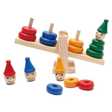 New Montessori Wooden Clown Rainbow Stacker Seesaw Balance Scale Board Balancing Game Kids Early Education Toys Children Juguete 2024 - buy cheap