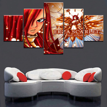 Home Decoration Canvas 5 Pieces Printed Poster Fairy Tail Animation Painting Modern Wall Art Pictures Living Room Modular Frame 2024 - buy cheap