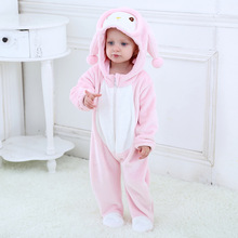 Зимняя Пижама-кигуруми SAILEROAD для маленьких девочек и мальчиков, комбинезон с милым мультяшным кроликом и животным, детская одежда для сна, фланелевый теплый комбинезон, Пижама 2024 - купить недорого