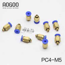 10Pcs/lot PC4-M5 Tube 4mm Thread Straight Throught  M5  Pneumatic Pipe Fitting tube connector 2024 - buy cheap