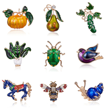 Halloween Pumpkin Brooch Enamel Bee Snail Horse Women's Wedding Banquet Brooch Pins New Year's Gifts Fashion Jewelry Accessories 2024 - buy cheap