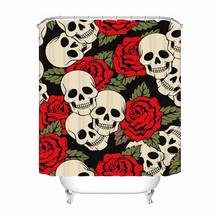 Custom Colorful Skull Bathroom Acceptable Shower Curtain Polyester Fabric Bathroom Curtain #180320-01-01 2024 - buy cheap