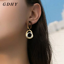 GDHY Newest Geometric irregular Round Ellipse Earring Orecchini Alloy wood spliced Bohemian Drop earrings For women Jewelry 2024 - buy cheap