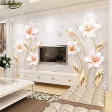 beibehang Custom wallpaper mural embossed three-dimensional modern minimalist flower open rich modern minimalist background wall 2024 - buy cheap