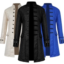 Slim fit Mens brocade Jacket Victorian Coat Gothic Steampunk Vintage Overcoat Male Long Sleeve Coats and Jackets 2024 - buy cheap