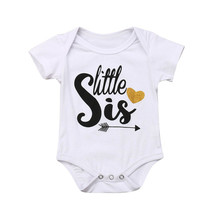 Summer T-shirt-Big/Lil Sis- Kids Baby Girls Romper Matching Clothes Tops T-shirt Tee Toddler Girl Clothes Short Sleeve Cotton 2024 - buy cheap