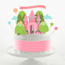 1set Castle Happy Birthday Cupcake Cake Topper Cake Flags Baby Shower Birthday Party Decoration Cake Baking Party Supplies 2024 - buy cheap