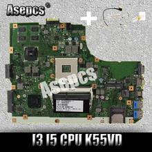 Asepcs cable+K55VD Laptop motherboard For Asus K55VD K55A A55VD F55VD K55V K55 Test original mainboard Support for I3 I5 CPU 2024 - buy cheap