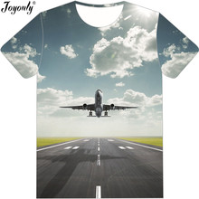 Joyonly 2019 meninos/meninas verão moda camiseta decolando avião gráfico impresso 3d tshirt casual manga curta o-pescoço t camisa 2024 - compre barato