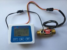 2020 NEW  LCD Display Digital Flow Meter+ Brass Flow Sensor Temperature Measuring YF-B7 Hall sensor meter switch 2024 - buy cheap