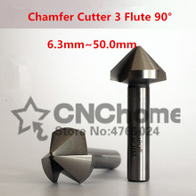 Free shipping 1PCS 6.3mm-50mm 90 Degree 3 Flute HSS Chamfer Chamfering End Mill Cutter Bit (6.3/8.3/10.4/16.5/20.5/25/30/35mm) 2024 - buy cheap