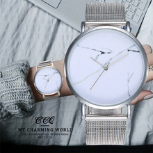 Relogio повседневные женские кварцевые часы с ремешком из нержавеющей стали, мраморный циферблат, модные женские простые нарядные часы, Relogio Feminino 2024 - купить недорого