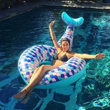 Rooxin Mermaid Inflatable Circle Swimming Ring for Kids Adult Pool Float Swimming Ring Outdoor Summer Beach Party Toys 2024 - buy cheap