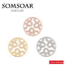 Somsoar Jewelry 33MM Large Sparkling Dasies Cute Disc Fit 35MM My Coin Holder Frame Pendant For women fashion jewelry 10pcs/lot 2024 - buy cheap