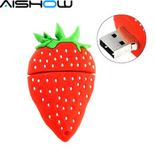 Cute Cartoon Strawberry USB Flash Drive Pen Drive 4GB 8GB 16GB 32GB 64GB Pendrive Flash U Stick USB 2.0 Memory Stick gift 2024 - buy cheap