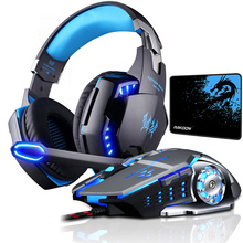 KOTION EACH Gaming Headset Deep Bass Stereo Game Headphone with Microphone LED Light for PS4 PC Laptop Gaming Mouse Mice Pad 2024 - buy cheap