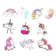 Hot Sale 1PCS Unicorn Cartoon Icons on Backpack Bag Brooches Pins For Clothing Acrylic Badges fashion girls women New Arrival 2024 - buy cheap