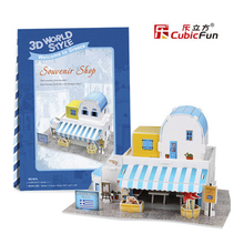 3D Puzzle Greek shop DIY Creative gift Educational toys World style tour construction paper model T50 2024 - buy cheap