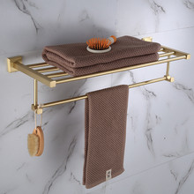 Brushed Gold Bathroom  Hardware Accessories Set Solid Brass Tissue Roll Paper Holder Towel Rack Bar Toilet Brush Soap Dish 2024 - buy cheap