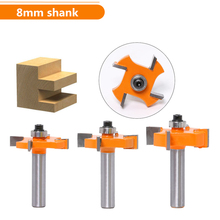 8mm shank-CNC solid carbide woodworking engraving bit,wood milling cutter,4 blades T type Trimming machine insert router bit 2024 - buy cheap