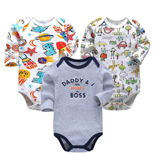 3 PCS/LOT Newborn Baby Clothing New Fashion Baby Boys Girls Clothes 100% Cotton Baby Bodysuit Long Sleeve Infant Jumpsuit 2024 - buy cheap