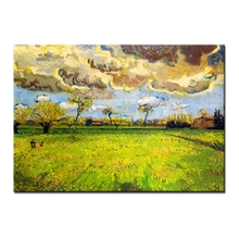 Pinturas feitas à mão o céu da tempestade, pintura a óleo famosa de vincent van gogh na parede da sala de estar 2024 - compre barato