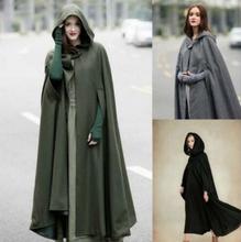 New Arrival Women Hooded Coat Hooded Cloak Hooded Cape cosplay Cloak 3 colours medieval costumes adult costume dress up 115-118 2024 - buy cheap