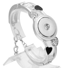 Pulseira e bracelete de metal com pressão 18mm, pulseira para mulheres ze366 2024 - compre barato