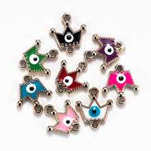 Evil Eye New Style Crown Drip CCB Connector Random Color 5 Pcs Colorful A Lot Charms For Hand Make Bracelets  EY6123 2024 - buy cheap