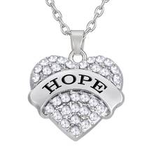 Teamer Family Crystal Rhinestone Love Heart Hope Chain Necklace Jewelry Gifts 2024 - buy cheap