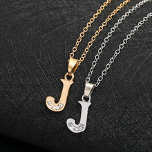 America 26 English word Letter J Family name sign pendant Necklace tiny USA alphabet name Initial Letter monogram charm necklace 2024 - buy cheap
