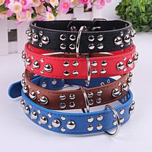 Chic PU Leather Studded Mushroom Rivets Pet Dog Collars Buckle Neck  Dogs Collar for Small Medium Puppy dogs Pet products PD088 2024 - buy cheap